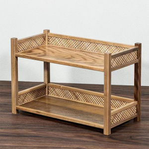 网格茶水架楠木置物架实木金丝楠多层红木架子原木茶具周边壶架