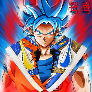 aj男鞋七龙珠悟空动漫联名鞋空军一号高帮板鞋男韩版休闲学生鞋子