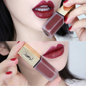 ysl圣罗兰新款哑光matte stain雾面唇釉08号黑心唇膏#05#06