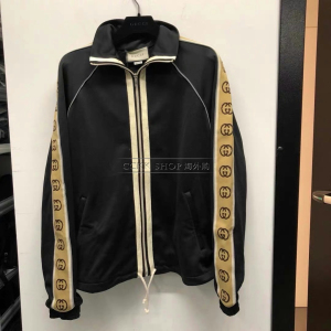 gucci/古奇 3m反光 黑色/绿色 侧面字母logo 夹克外套运动服