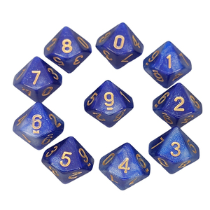 0-9数字星空骰子多面筛子十面色子儿童玩具桌游配件数学教学教具