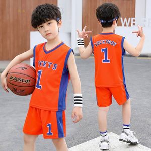 童装夏季新款运动装儿童篮球服套装小孩1号球衣中大童背心两件套