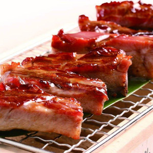 正宗广东腊味特产熟食港式烧腊排骨烧鹅炭烧排骨500g蜜汁叉烧肉