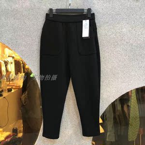 菲玛掂210503正品2021冬季新款时尚大码显瘦加绒加厚小脚哈伦女裤