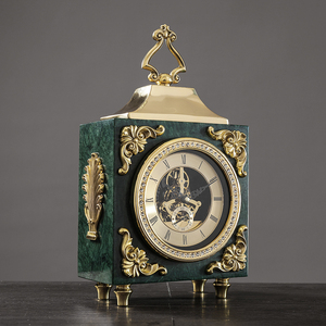 大理石老式座钟欧式复古钟表摆件客厅摆放式时钟家用台式坐钟创意