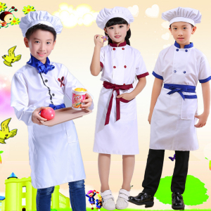 儿童厨师服幼儿演出服小孩游戏职业服装表演少儿童围裙角色扮演服