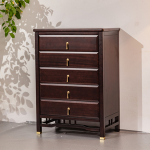 实木斗柜抽屉式抽屉柜收纳柜储物柜五斗柜新中式卧室边柜全实木