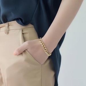 韩国东大门代购饰品新款锁链手链单层时尚个性链条冷淡风手环手镯