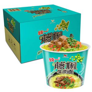 统一 来一桶藤椒牛肉面105克*12桶方便面泡面桶面整箱装 新品包邮