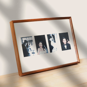 墙蛙四宫格拍立得相框挂墙摆台实木画框定制照片装裱婚纱照小红书