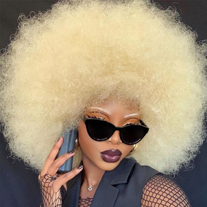 张蔷同款爆炸头假发黑人烫男女通用短款蓬松613#金色african wigs