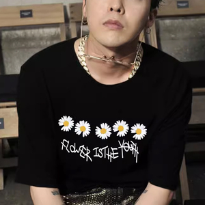 仓石一树权志龙同款小雏菊短袖t恤男夏季潮牌ins港风纯棉宽松上衣