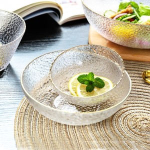 欧式客厅水晶玻璃沙拉碗创意水果盘透明水果碗家用果篮金边小饭碗