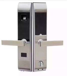 人气高利纯铜遥控指纹锁磁卡感应离线密码锁直流电古铜色电子门锁