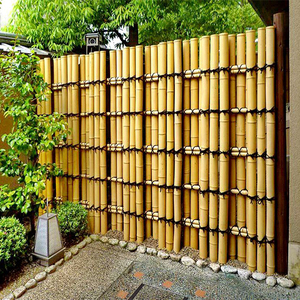 竹篱笆栅栏围栏定制粗竹围墙庭院户外花园布置日式竹子家用防腐竹