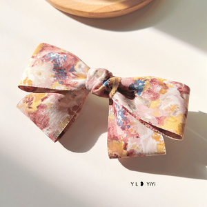 春天的花复古蝴蝶结发夹韩式顶夹少女百搭头饰头花皮套皮筋发圈