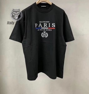 balenciaga/巴黎世家 21ss 彩色皇冠麦穗双b字母logo短袖男 t恤女