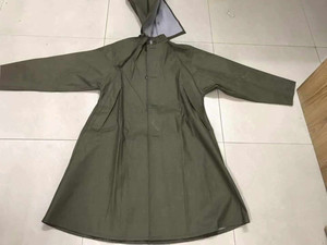正品木头箱65式带袖雨衣长款劳保连体雨衣大袍军绿帆布抗洪雨衣