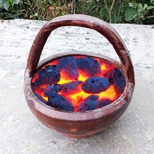 火笼木炭炉取暖手炉陶火盆火钵传统个性花盆土陶烘笼碳炉手提烤火