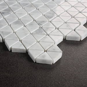 三角形石材马赛克瓷砖卡拉拉白天然大理石背景墙浴室卫生间墙砖