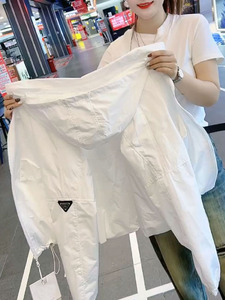 短款外套女春秋夏季新款夹克外衣白色休闲小个子冲锋风衣潮牌上衣