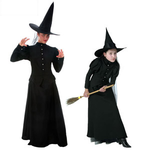 绿野仙踪万圣节服舞台表演成人儿童COS黑色女巫巫婆扮演亲子服装