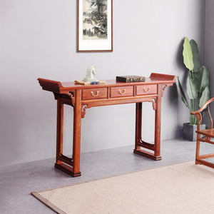 红木条案大果紫檀带抽翘头案中式供桌明式简约香案玄关桌长条书桌