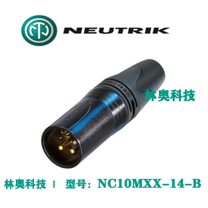 NC10MXX-14-B Neutrik优曲克8+2芯公头XLR电缆连接器黑铬金属外壳