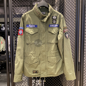 izzue army 百搭m65军事风多勋章logo春夏工装四袋休闲夹克外套