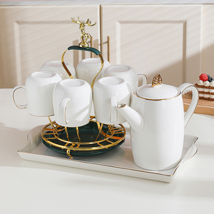 轻奢陶瓷杯具简约下午茶茶具客厅家用杯子北欧水杯套装耐热水具