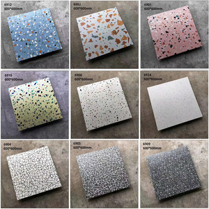 彩色水磨石地砖600x600酒吧餐饮店瓷砖仿古砖客厅卧室防滑地板砖