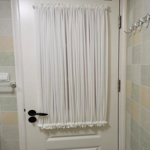 透光不透人玻璃防水门帘绷纱免打孔内开窗绷纱帘魔术贴法式窗帘