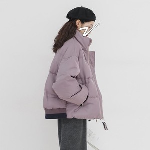 RIXO STREET小众设计感短款紫色羽绒棉服女冬加厚面包服棉衣外套