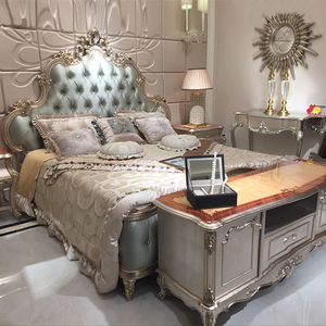 欧式床双人床1.8米实木奢华婚床公主床香槟色烤漆宫廷一号家具