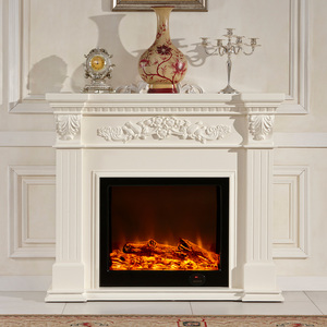 定制1.2米深色简约美式壁炉 实木欧式壁炉架电装饰取暖炉芯假火焰