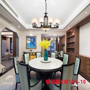 绿豹灯饰水墨名山系列合金材质新中式风格吊灯kw125/10