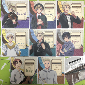 每100-30【3件包邮】日版 aph 黑塔利亚 立式色纸vol.1 挪威北欧