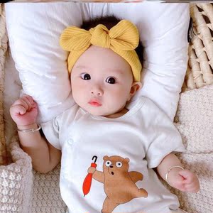 蝴蝶结婴儿发带男孩新生宝宝护囟门帽子男宝无骨胎帽可爱超萌潮酷