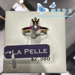 专柜代购 周生生LA PELLE 18K黃金Akoya珍珠皇冠戒指