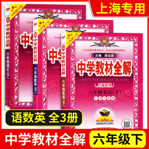 2023薛金星中学教材全解六年级下 语文+数学+英语n版 6年级下册/第二学期 五四学制上海初中教材同步配套课本全解课后习题解答
