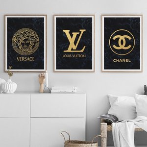装饰画有框挂画墙壁时尚潮牌女装服装店铺大牌奢侈品logo范思哲