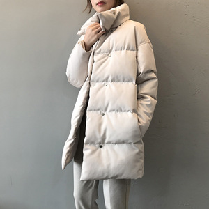 棉服女2021冬季中长款棉衣宽松面包服韩版加厚棉袄外套女