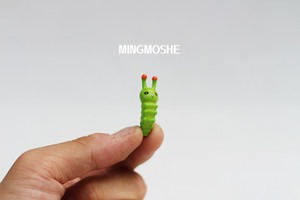 迷你版小虫子 毛毛虫 卡通可爱塑料公仔玩偶模型摆件