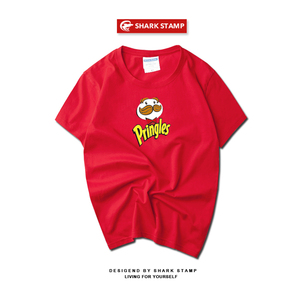00wuhao耗子淘宝恶搞创意品客纯棉短袖t恤pringles薯片印花衣服夏季