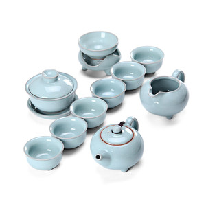 茗丰堂品牌  正品汝州原产地汝窑茶具可养开片工夫天青(盛世春秋