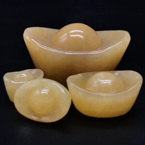 米黄玉元宝助财风水摆件黄元宝玉石水晶黄元宝家居摆设