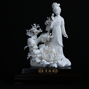 素香淡影德化白瓷古典仕女美女人物雕塑工艺品客厅家居礼品摆件