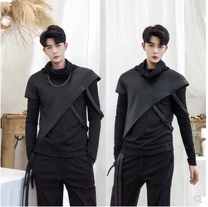 夜店男歌手dj演出服装个性男士发型师卫衣外套ds舞台装酒吧男装