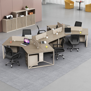 职员桌3人位办公桌简约现代创意员工桌7人桌椅组合办公室异型桌子