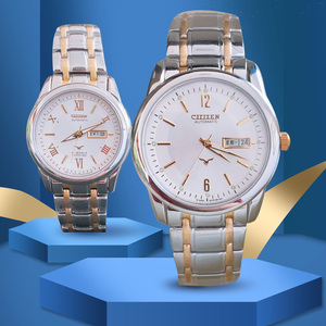 正品铁城全自动机械表情侣表简约手表男女对表精刚防水星期透底